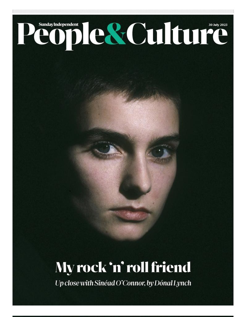 The cover of Sunday Independent's People &amp; Culture section tomorrow. A beautiful piece of writing by Dónal Lynch