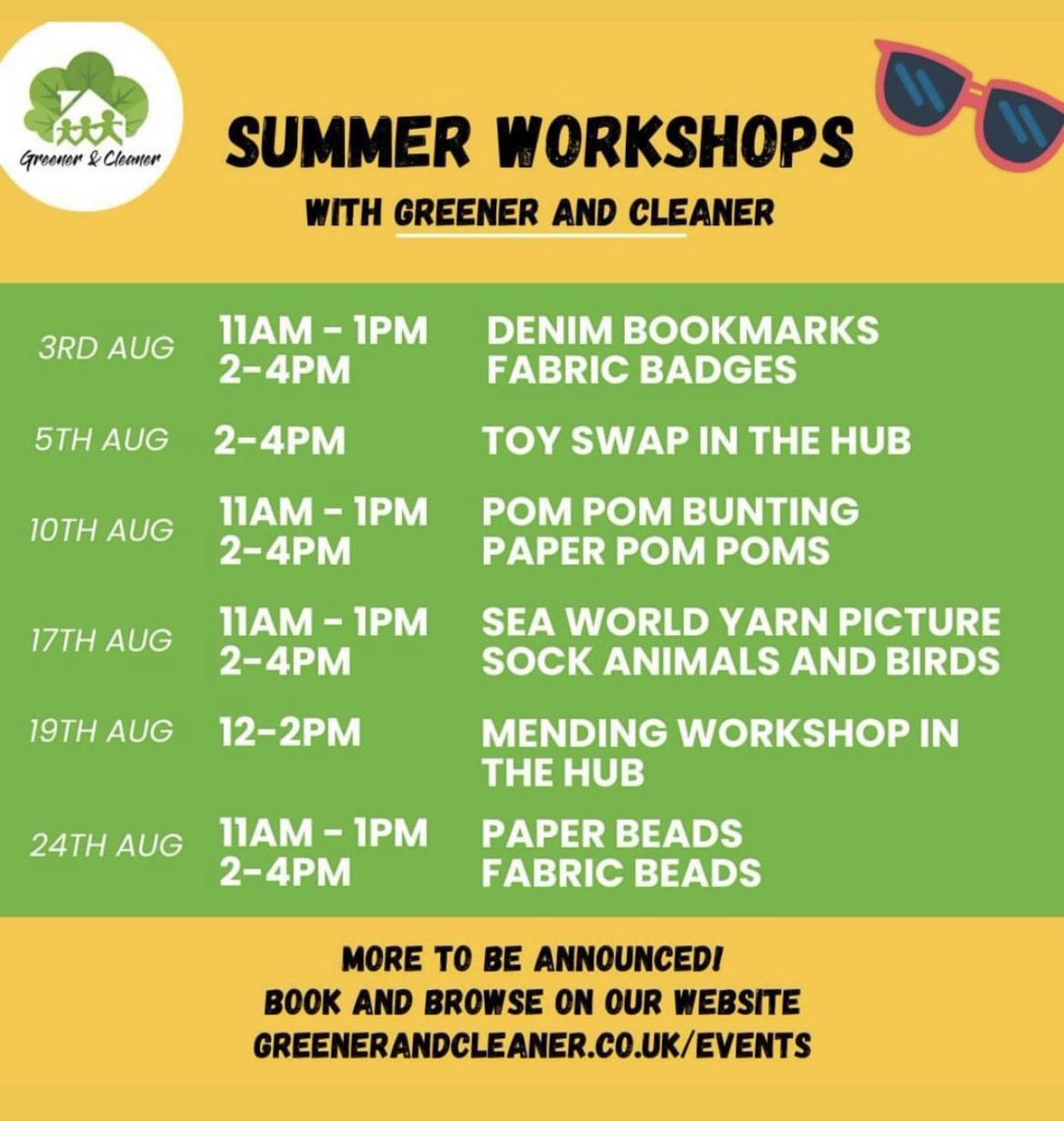 Some great activities at <a href="/GreenercleanerB/">GreenerandcleanerUK</a> in the Glades this August for the children!