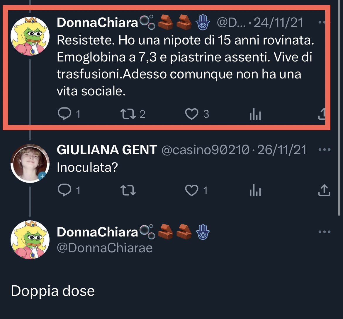 GioCallisto's tweet photo. Anche quando era meno conosciuta nel mondo del mattonismo, @DonnaChiarae aveva già la Sindrome di Pinocchio!🤥
#novax #ciglioni #mattoni https://t.co/BgUqWN3HC7