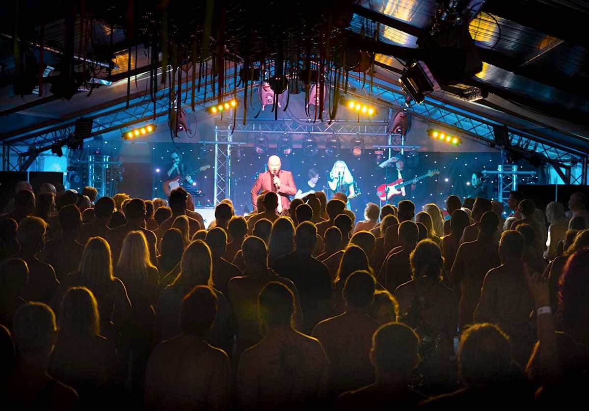 natfound's tweet photo. Wow! What a kick off to #PitS23! Two Tone Mitch and The Burning Aces returned to raise the roof of the main tent, followed by our first of three silent discos. And Richie and Dan have just come on stage to kick off the Saturday line-up. The mood here is electric! https://t.co/82UepC05t8