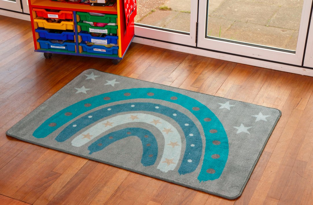 This gorgeous anti-slip  BLUE RAINBOW Nursery Rug  will look stunning in any nursery space.

#edusentials #NurseryCarpets #KidsRugs #NurseryDecor #KidsRoomDecor #ChildrensCarpets #NurseryInteriors #KidsRoomIdeas #NurseryDesign #NurseryInspiration #KidsRoomInspo #NurseryStyle