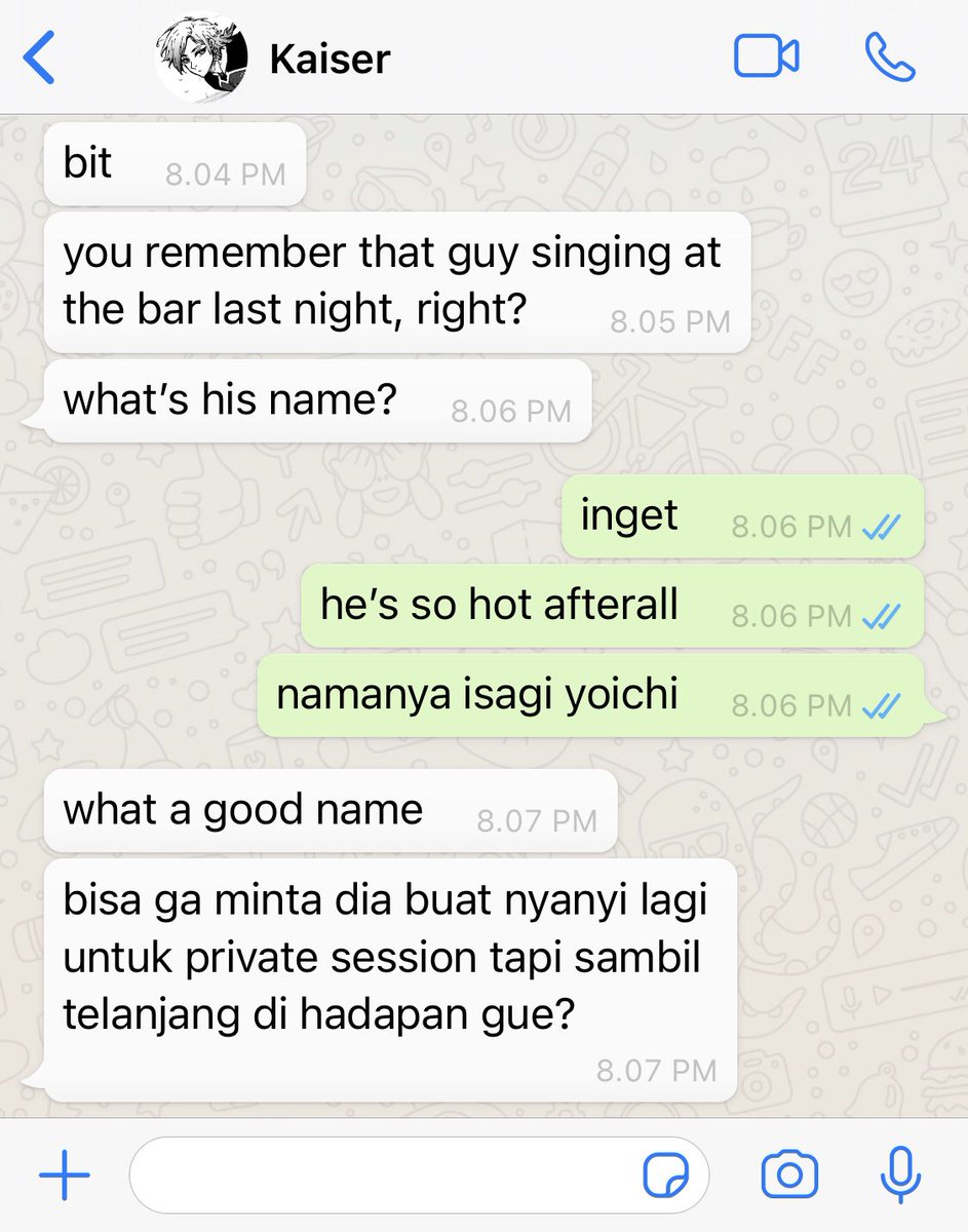 Iakunan's tweet photo. #kaisagi — few tweets au. 🔞

Kaiser dengan hidup monotonnya dapat berubah seketika tatkala adanya pertemuan dengan sosok Isagi. https://t.co/GzVsGythr8