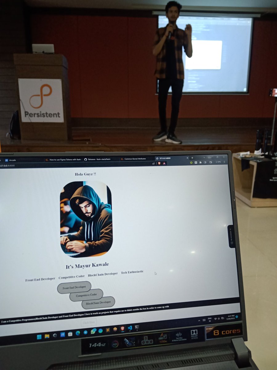 mefisto_04's tweet photo. It End up with a bang guyz !! 👨💻
It was an amazing event and we learned a lot about fastn.
At the end we all created a portfolio webpage from scratch. ✨
With @Anmoldeep1509 @Anmoldeep1509 @ayushsoni1010
@fastn_stack
#fstn #fastnNagpur #fastnRaodShow #fastnEvent https://t.co/Q2lC1d2a3y