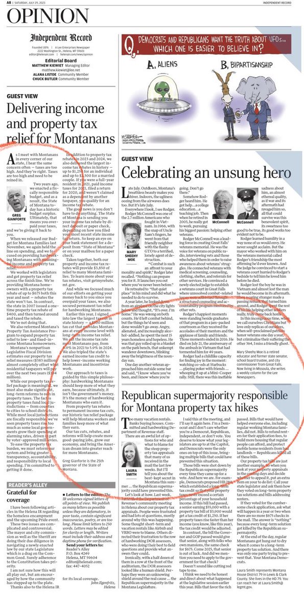 💃🕺 Love a good point/counterpoint with the Governor on a Saturday morning. 

Let’s be direct: Montanans got hung out to dry by the Republican supermajority on longterm tax relief. Montana Democrats provided real solutions. 

#mtpol #mtleg