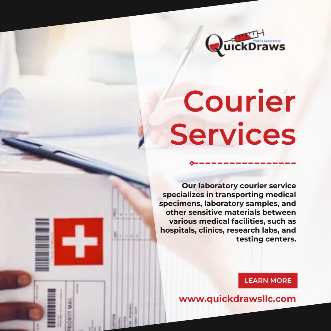 QuickdrawsLab's tweet image. 🚚 Need to transport delicate medical specimens and laboratory samples with precision? Look no further! QuickDraws Courier Service specializes in secure and reliable transportation for all your laboratory needs! 

 quickdrawsllc.com 

#CourierServices #MedicalSpecimens