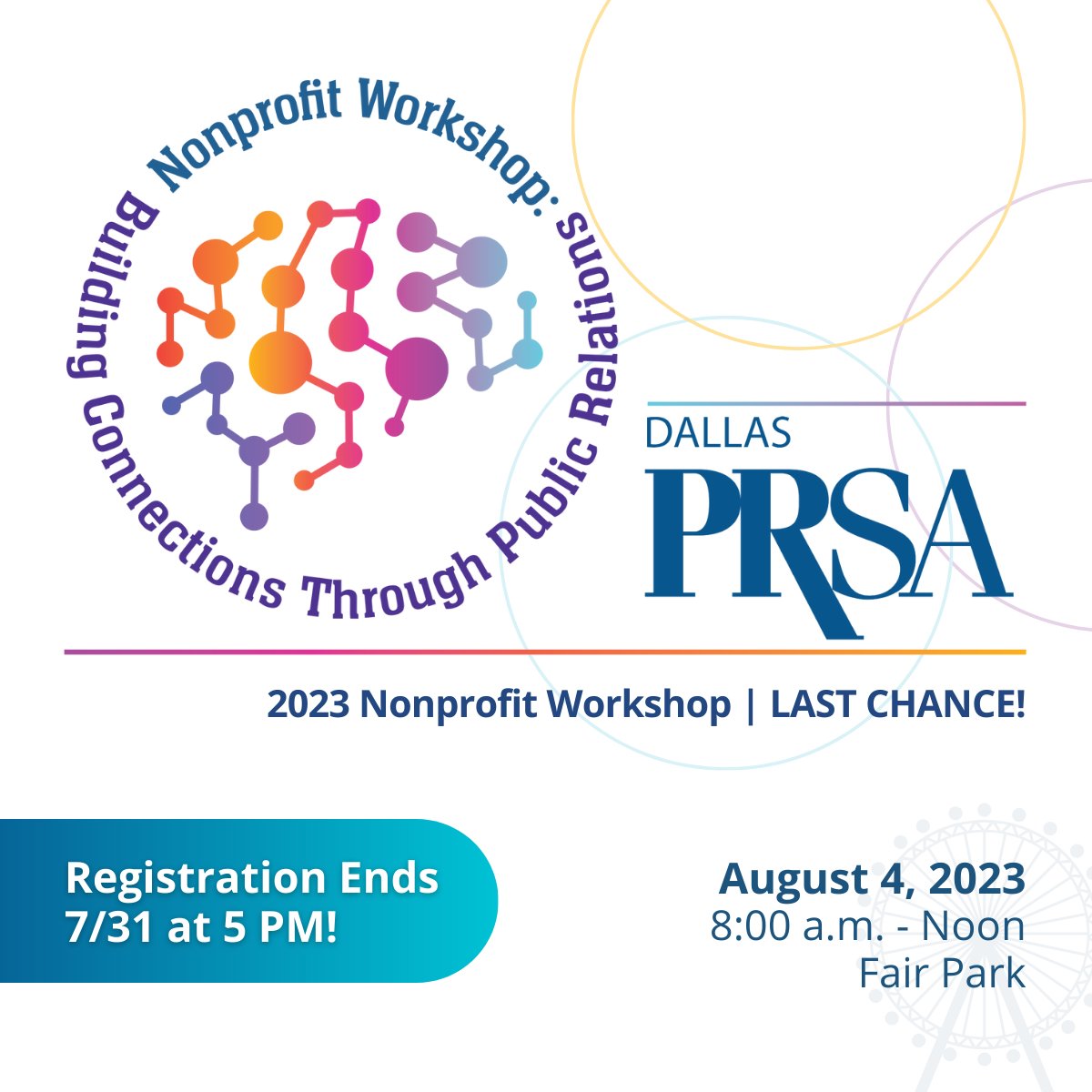 Registration for the PRSA Dallas 2023 Nonprofit Workshop is closing Monday, July 31 at 5 p.m. Get your tickets NOW at: bit.ly/UnSummit2023 Special thanks to Mandalay Press for sponsoring this valuable event! #PRSADallas #UnSummit2023 #PRConference #DallasPR #PRSA