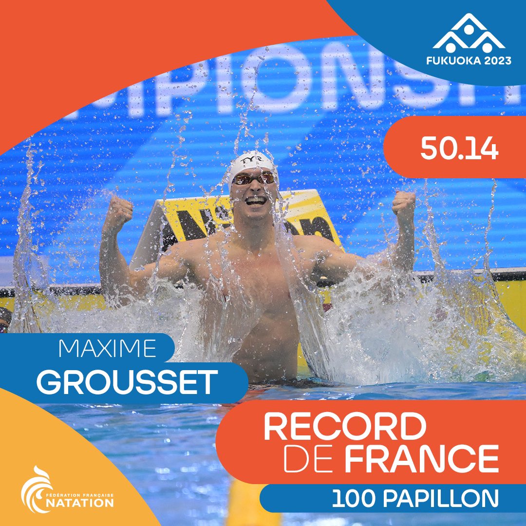 #EnDirect #Fukuoka2023 #Natation
💥 Explosion du record de France au passage ! 
Félicitations Max 🥹
#TeamFrance #TeamFFN 
📸 KMSP/ S.KEMPINAIRE