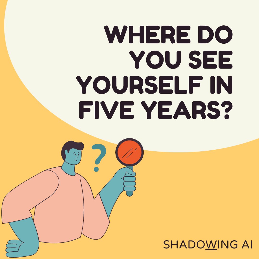 Shadowingai's tweet photo. 🌟 "Where do you see yourself in five years?" - A classic interview question that reveals your vision and ambition. When answering, be specific about your career goals and how they align with the company's growth. https://t.co/6AKlPiGybw