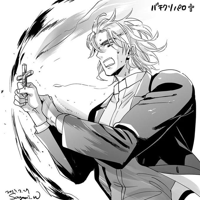 これはバチクソ楽しかった!!!という落書き。映画観て真似したくなった神父✝️暁の前で鋼が扇風機回してます。
「お祈りはラテン語の方が効く」とか、めちゃくちゃエモでしたよね🤗
ちなみに暁は一時期ヴァチカンにいたのでラテン語もある程度話せます、という設定。 