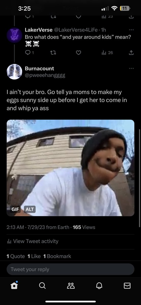 sidspirit72's tweet photo. @LakerVerse4LiFe Aye honestly, I don’t think you know what getting owned is. Go live your life knowing that you got told this😂😂😂 you bozo. You definitely not a 12 year old 😂 https://t.co/CYcF1jiwSD