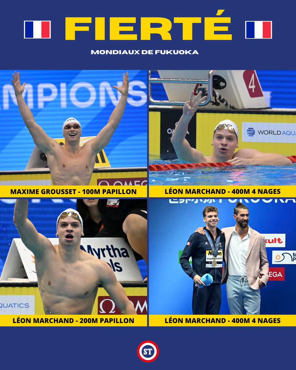 🇫🇷 Les 4 sacres mondiaux de nos tricolores aux Mondiaux de Fukuoka 🤩

Une belle moisson 🥇🥇🥇🥇