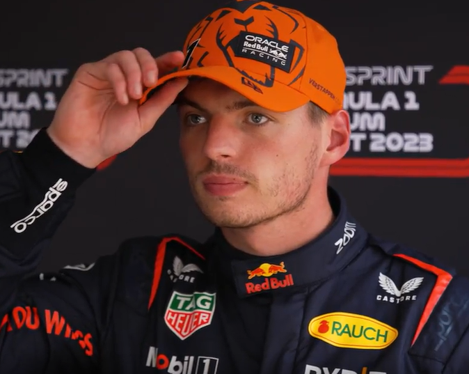 redbulletin's tweet photo. 🗣️ |  🇧🇪 Max post-shootout

"Tricky conditions, you don’t want to make big mistakes, so I think the lap was ok. I just didn’t risk too much in the second sector where it was still a bit damp, and it was just enough for first so that’s good.

I saw the screens, saw I had a few more seconds to play with so I was just trying to get a bit of a gap, I think it worked out quite well at the end.

But it’s always hectic, especially with the track drying up, you want to leave it as late as possible, but everyone wants to do that, so it was quite tight."

[Sky Sports] | #F1 #BelgianGP