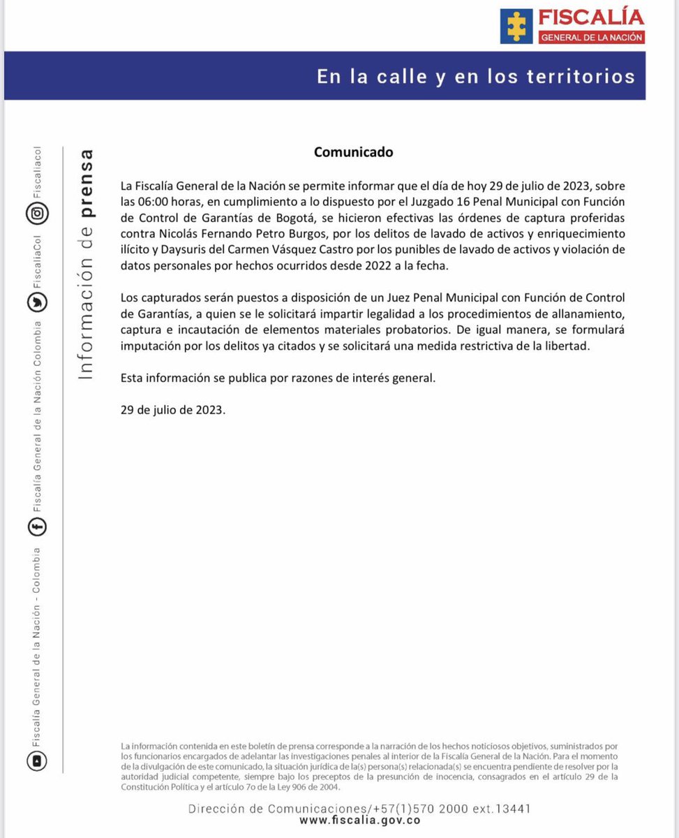 ATENCION COLOMBIA 🇨🇴 🚨 Nicolás Petro ACUSADO de Enriquecimiento Ilícito junto con su esposa Day Vásquez. El CTI de la fiscalía los capturó. ¿Caerá el telón de la corrupción o se escribirá un nuevo capítulo? #NicolásPetro #JusticiaEnAcción