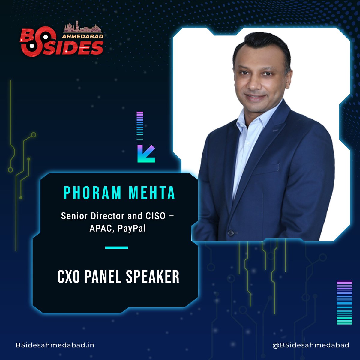 🚀 Get ready to be blown away as we present Phoram Mehta (<a href="/phoram/">Phoram Mehta</a>), an esteemed speaker gracing our CXO Panel!

💼 Holding the esteemed position of CISO and Senior Director, APAC at <a href="/PayPal/">PayPal</a> . He boasts an impressive 20+ years of experience in the cyber security industry.

👾