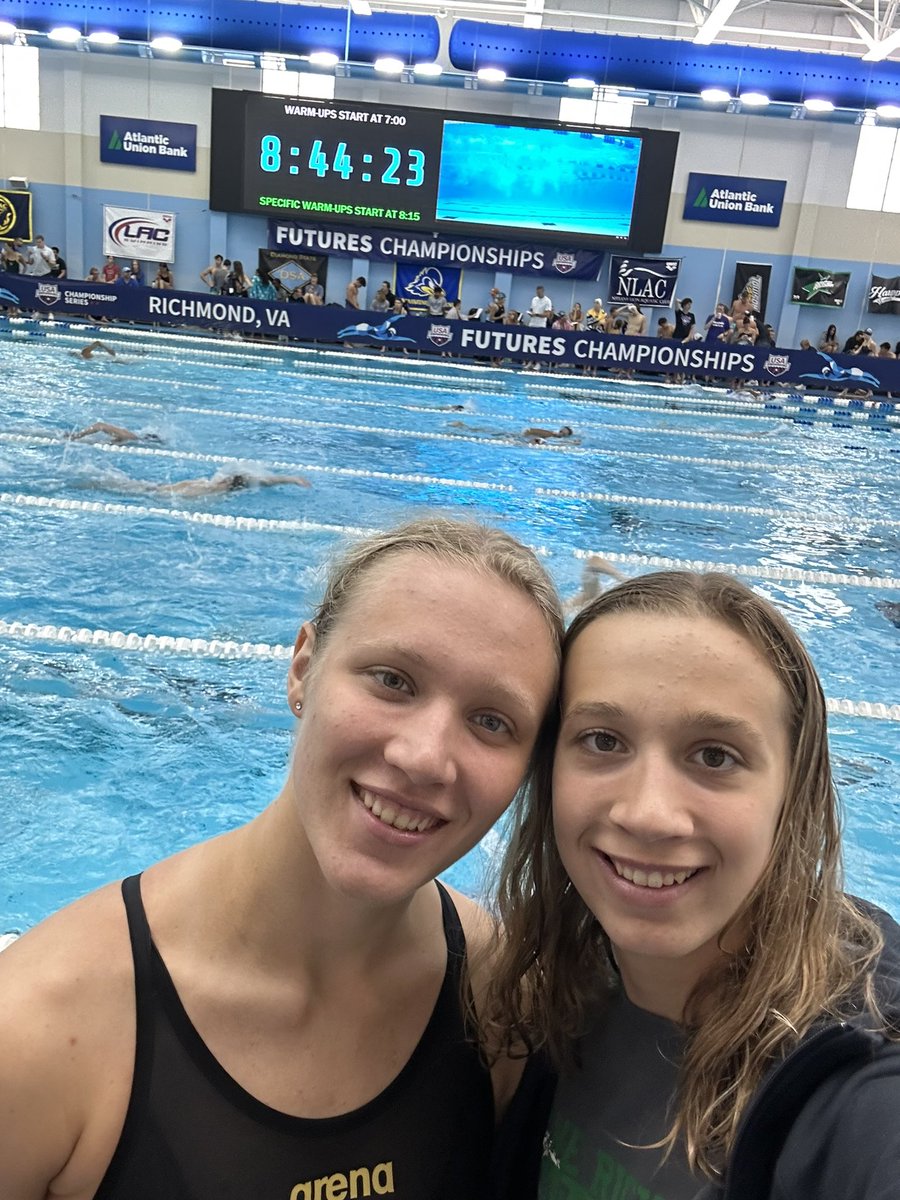 PRA_swimming's tweet photo. Elizabeth, Sarah Anne and Coach Pete at Futures in Richmond, VA.
#PRA #usaswimming #AMS #amswimming #longcourse #futures #championshipseries #barbiemovie #lifeskill #buildstrength #buildconfidence #improvetechnique #makingmemories #fastswims #racetheclock #letsgo #swimmeets https://t.co/t18OL4Qgu7