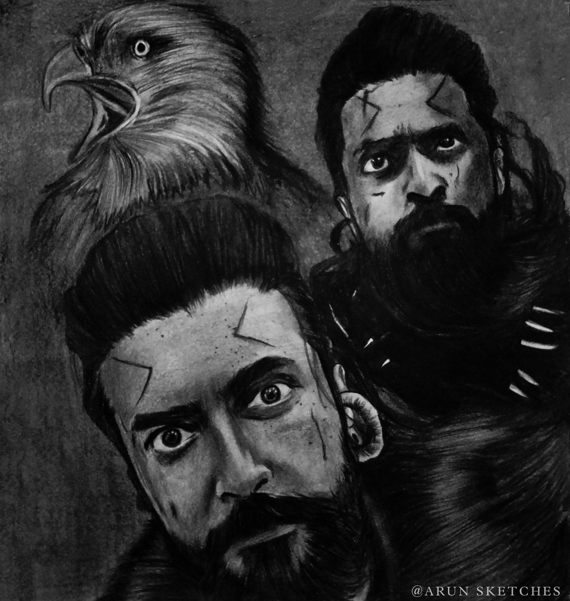 Kanga...kanga...kanguva...🦅 @Suriya_offl #kanguvaglimpse #kanguvafirstlook 🥵❤️⚡ Charcoal pencil artwork Art by Arun sketches @ArunPra41954624 ❤️ #kanguvasuriya #suriya #Suriya43 #eagle #trending #twitter