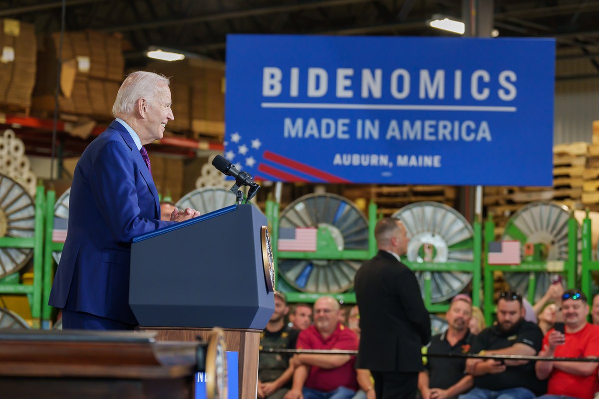 Every American willing to work hard should be able to get a job no matter where they live – in the heartland, in small towns, in big cities – to raise their kids on a good paycheck and keep their roots where they grew up.

That’s the American dream.

That’s Bidenomics.