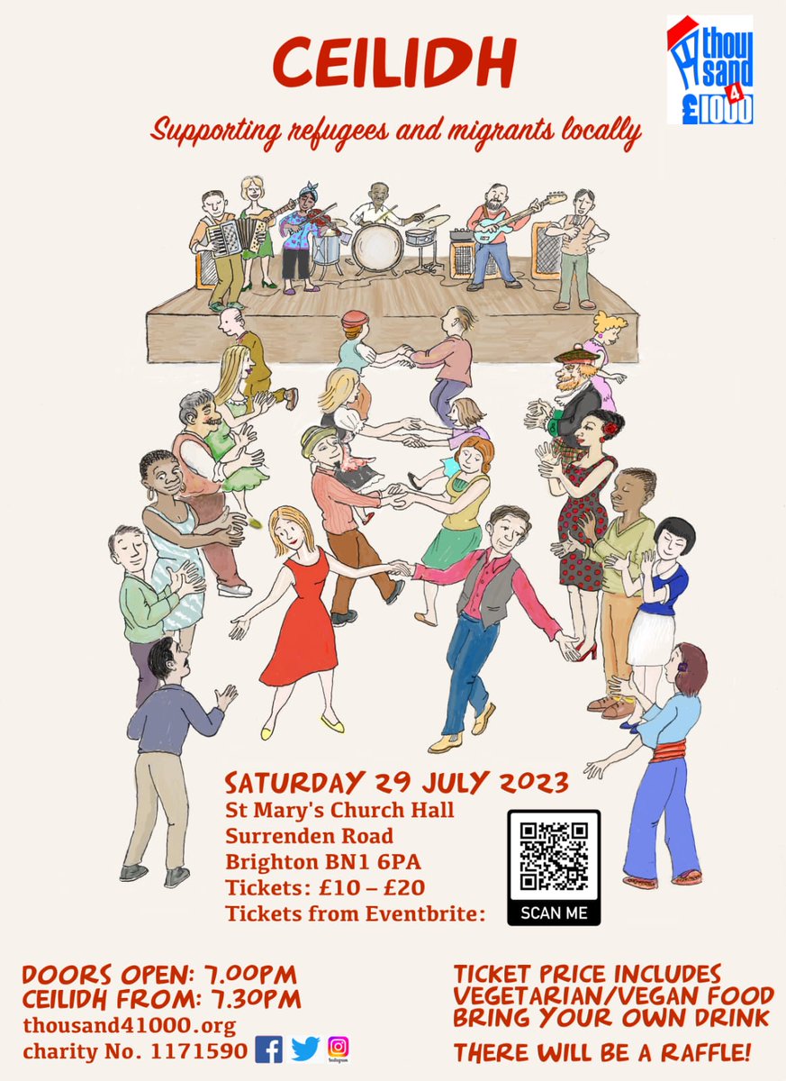 ThousandFor1000's tweet photo. We're so excited about the #T4Ceilidh. Our amazing + super efficient volunteers have been working their socks off behind the scenes to make it an enjoyable experience for everyone. We'll have a card reader there, but take some cash just in case.
See you later you lovely people! https://t.co/svjLbDDgeH