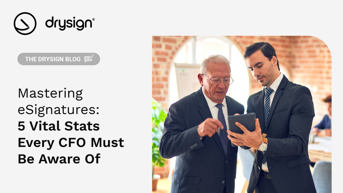 DrySignbyExela's tweet image. Read this short article to learn more about five eSignature statistics for CFOs: ow.ly/f3Kj50PoaNl

#DigitalSignature #SigningOnline #eSignaturePlatform #DrySign #eSignatures #ElectronicSignatures