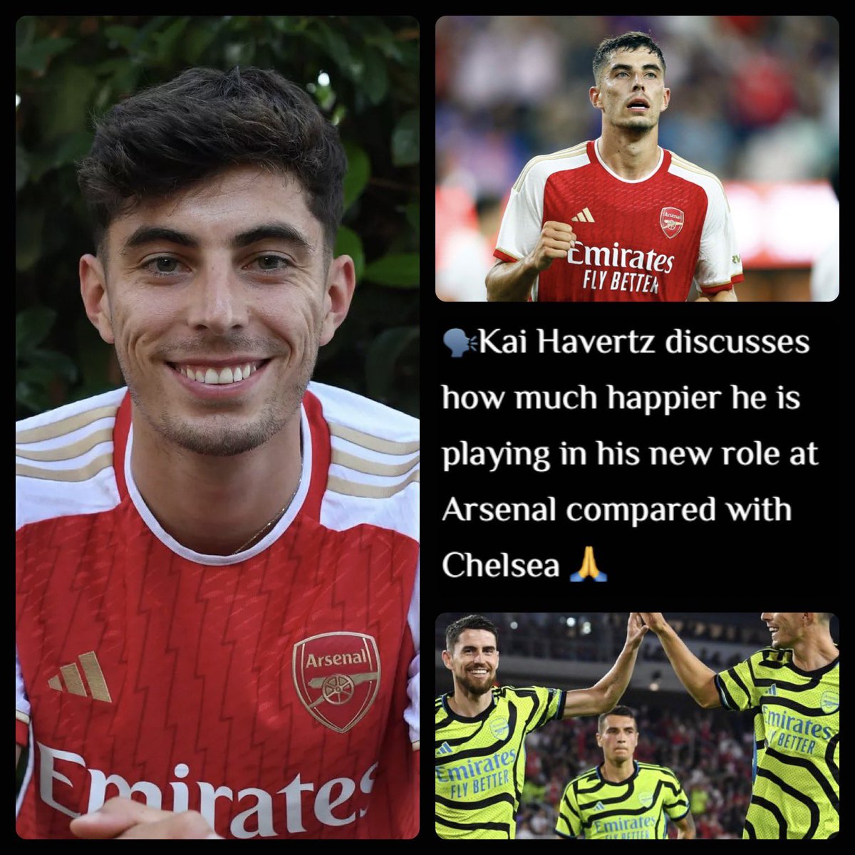 🗣️Kai Havertz on his new role at #Arsenal: "I really enjoy it, to play that position. I am more on the ball, more integrated in the game. I am really enjoying it. I think I have a lot of room to improve in the games, I am still adapting to the game and everything. So far it is
