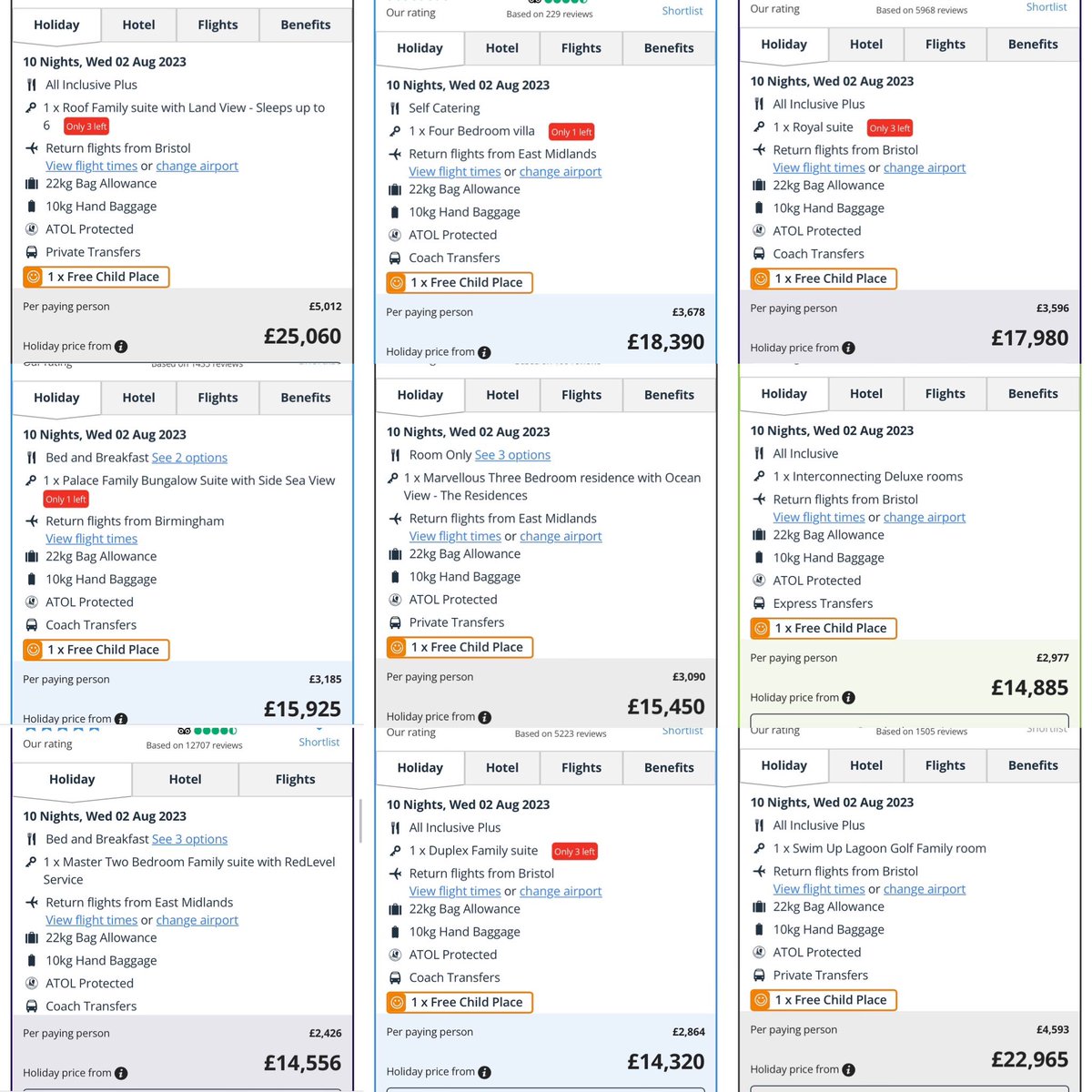 cluttonninja's tweet image. Since when did £15,000 - £25,000 become the cost of a normal family holiday? Shame on you @jet2tweets so out of reach with these prices, the most expensive one I have seen for us was £60,000 I want my own plane to keep for that thank you very much 😢 #nosummerholiday #familyof6