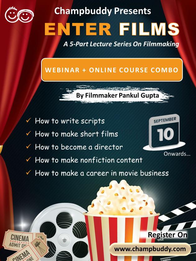 champpbuddy's tweet photo. Enter Films - a 5 part lecture series on filmmaking. From the art of scriptwriting to the craft of making impactful short films, from mastering the techniques of directing actors to understanding the path to becoming a director

#moviemaking #filmdirector #PankulGupta #ChampBuddy https://t.co/Wu9ZZS3Miz