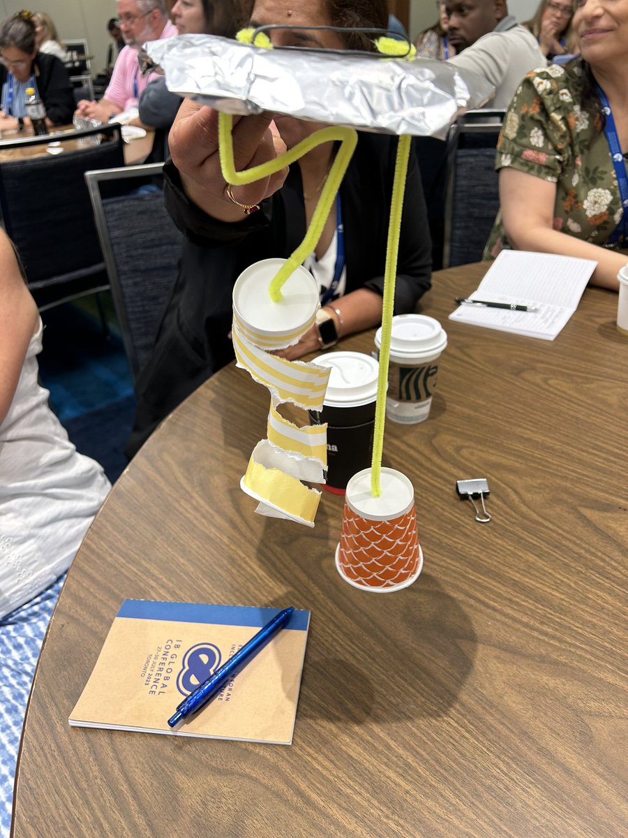 Found other “Innovation” maker-centred teachers this morning in @McLemoreAve and Sophia’s session #MakingAgency at #IBGC2023 - kindred spirits uniting in taking chances, making mistakes &amp; getting messy! (📸: our drone prototype for cleaning the Great Pacific Garbage Patch!)