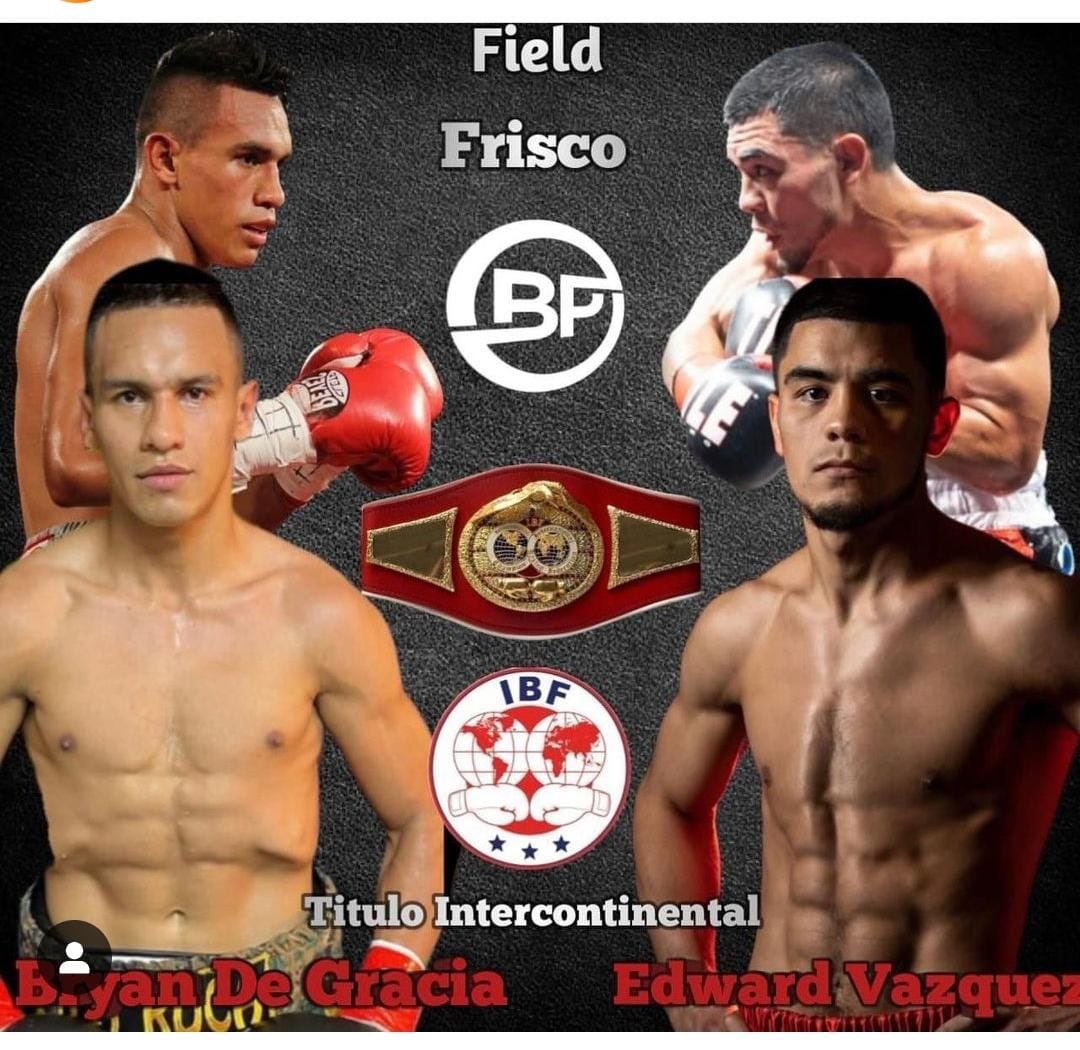 No te lo pierdas!
Hoy a las 18:00 🕕 nuestro púgil <a href="/bryanlaroca/">Brayan De Gracia</a>, estará desde Texas 🇺🇸disputándose el Campeonato Intercontinental de Peso Pluma IBF