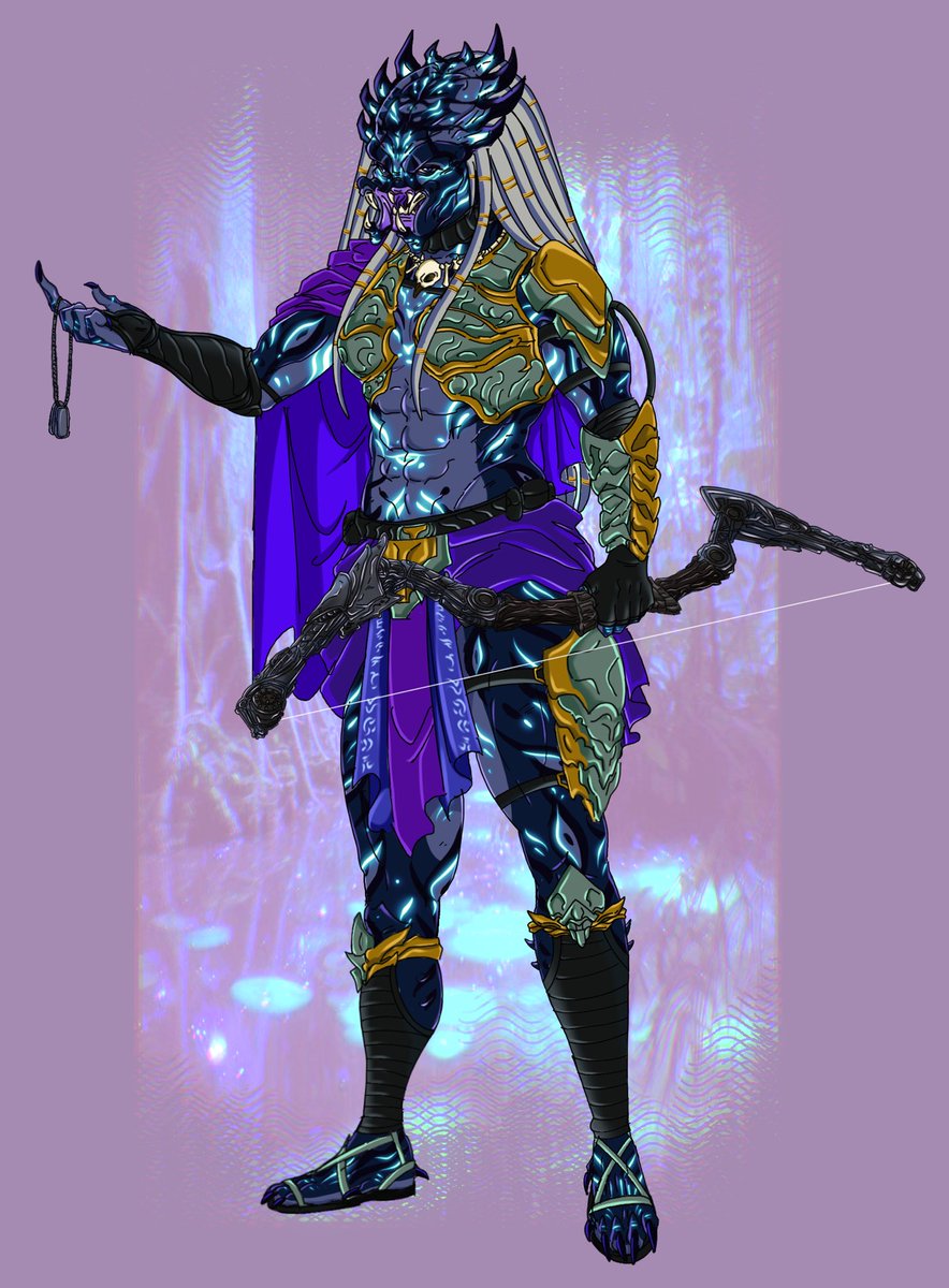 HuntressAyatri's tweet photo. She is the first born daughter of the Grand Matriarch. Fierce and cunning huntress, rebel princess, sometimes haughty. For a full backstory use the link in profile.

Species: Yautja
Gender: Female
Sexuality: Bisexual (dominant)
Age: around 200 human years (young)
Height: 8′ 5” https://t.co/6ngEIpnKSs