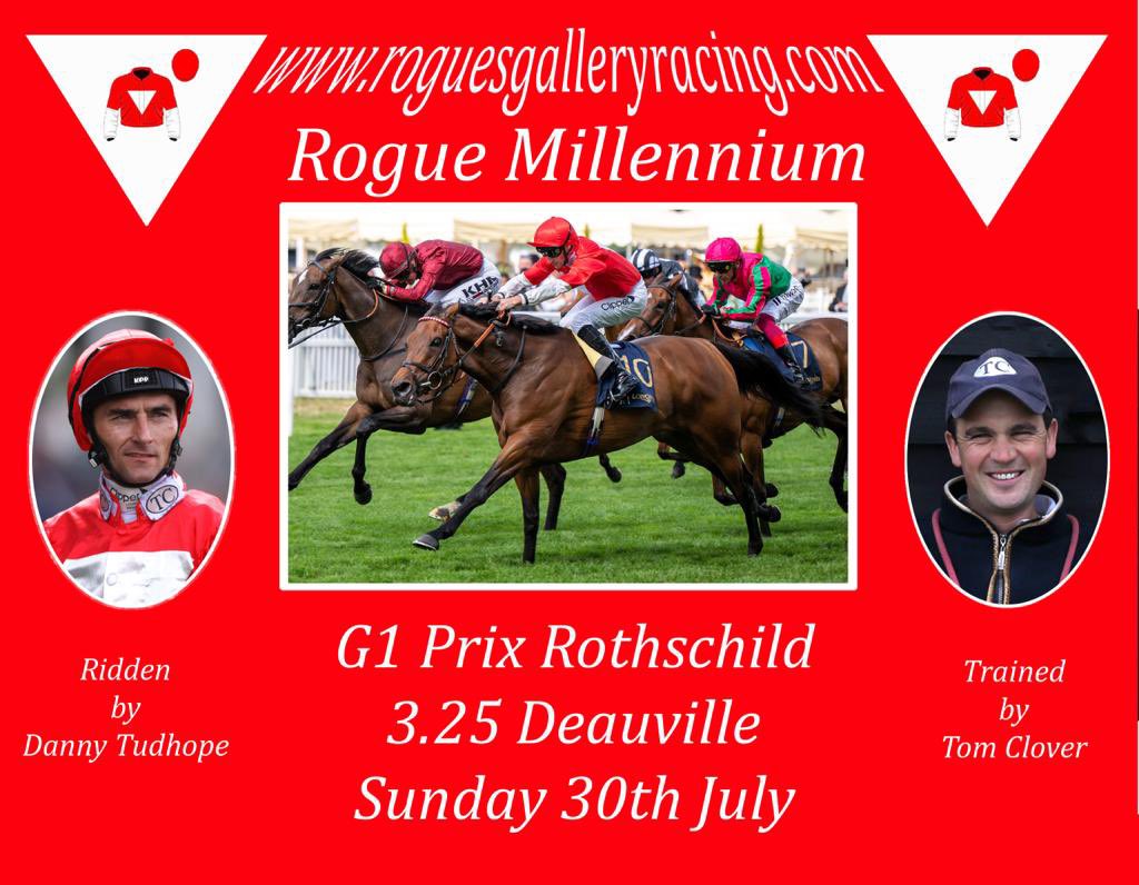Roguesracing_'s tweet photo. Allez Millie!!!!! 

The story continues…..as our Royal Ascot winner #RogueMillenium goes for Group One glory at @fgdeauville in the #PrixRothschild tomorrow at 3.25 UK time. Ridden again by Daniel Tudhope and trained by @tomcloverracing 

Come on Millie!!!!!! #bestsyndicate https://t.co/3agr5aYgRr