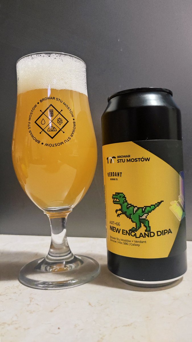 BojanowskiMarek's tweet image. #332
🍺 ART+66 New England DIPA
🇵🇱🇺🇲 Browar Stu Mostów/ Verdant Brewing Co.
New England DIPA
Alk. 7.6%
4/5
#craftbeer #polishbeer #DIPA #NewEngland #piwokraftowe #browar #StuMostów #Verdant #beergeak #beerpics #wroclaw
@BrowarStuMostow @VerdantBrew