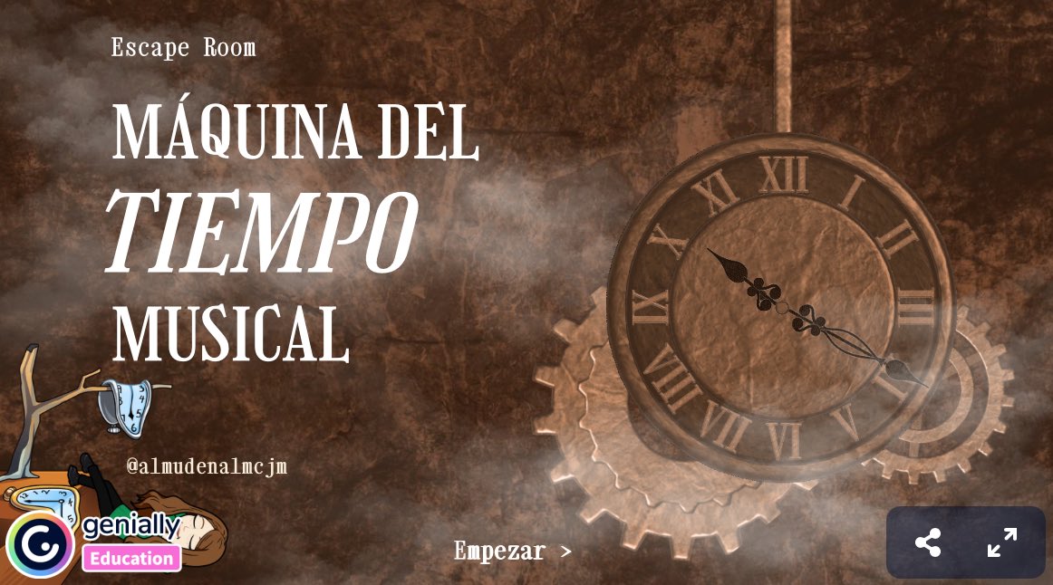 almudenalmcjm's tweet photo. MÁQUINA DEL TIEMPO MUSICAL. Escape Room. Espero que os guste 😉 ¡¡Felices vacaciones!! 🎵🎹🎶 @genially_es #lenguajemusical #edmusical #musicaytic 

➡️ https://t.co/NuxoxE5vE8 https://t.co/Fjo3k7OVuj