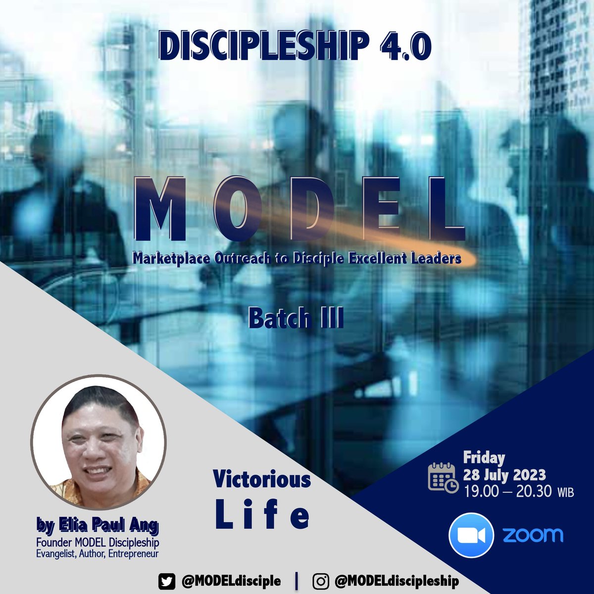 MODELdisciple's tweet photo. Berawal dari sebuah mimpi yg Tuhan berikan kpd #EliaPaulAng, ia terpanggil utk menjangkau &amp; melengkapi orang² di #Marketplace, baik #Entrepreneur, #Professional &amp; #Karyawan utk dimuridkan di #MODELdiscipleship spy memiliki roh yg #TakutAkanTuhan &amp; menjadikannya #ExcellentLeaders. https://t.co/HyQSEe5ZNp