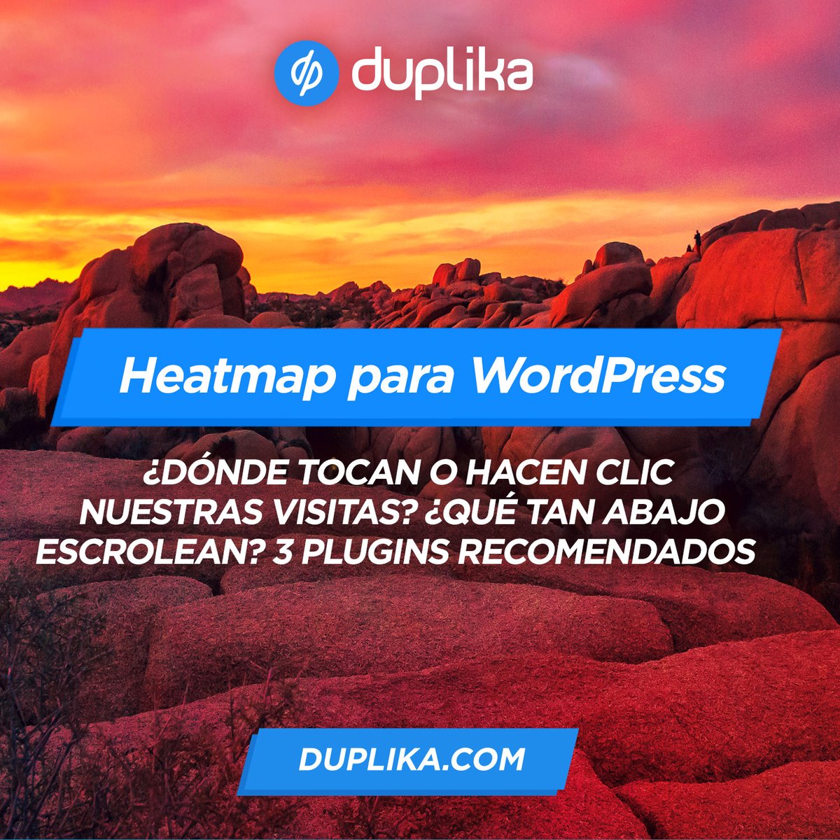 ¿Dónde cliquean o tocan con el dedo nuestras visitas, cuán abajo escrolean, cómo se mueve el puntero sobre nuestro contenido? Para saberlo, nuestra nota→ duplika.com/blog/heatmap-c…

#heatmaps #heatmap #mapasdecalor #mapasdecalorweb #comportamientodevisitas #mejorespluginswordpress