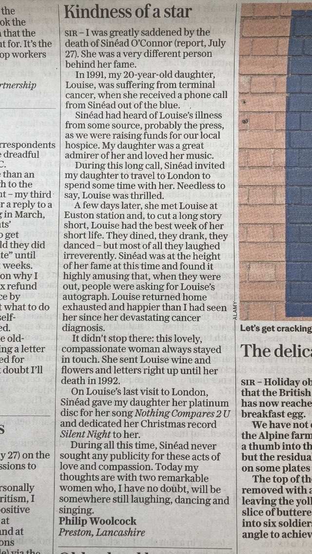 What a gorgeous letter. I’m not crying, you’re crying 🥹❤️ #SineadOConnor