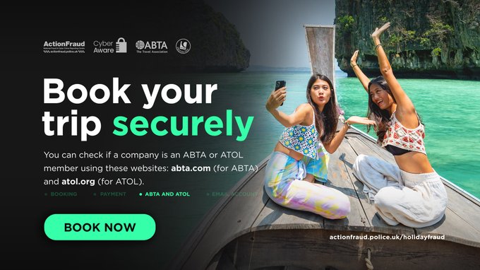 Is the company you're booking your holiday with an ABTA travel member? 
Do they offer ATOL protection?  

Here's how to check:  

✅Search ABTA members here: abta.com/abta-member-se…… 

✅Search ATOL holders here: caa.co.uk/atol-protectio…… 

#HolidayFraud