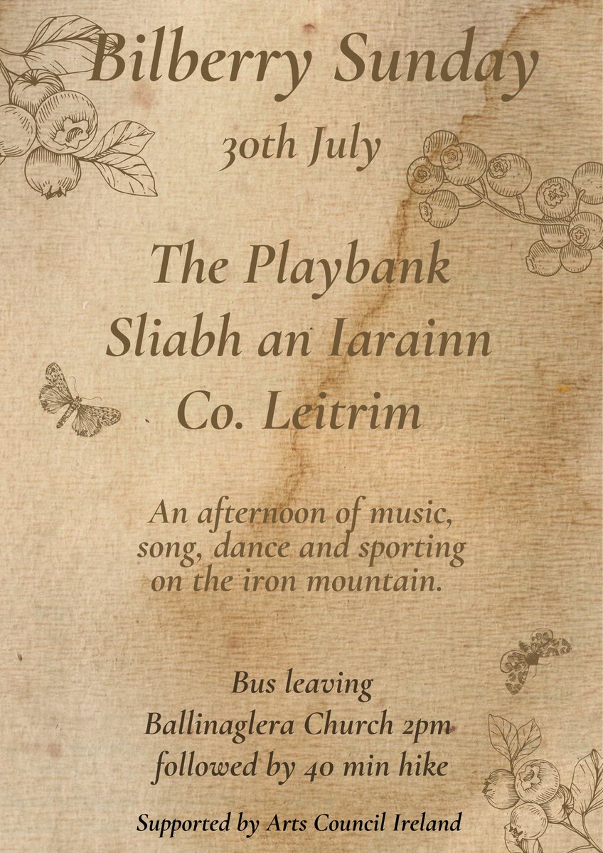 In good old Leitrim style it’s promised 100% heavy rain for tomorrow. So we’ll postpone our event tomorrow on Sliabh an Iarainn and await the next day of sun when we can dance and play on top of the mountain to celebrate Lughnasa ☀️ 
Hopefully we won’t have to wait too long!