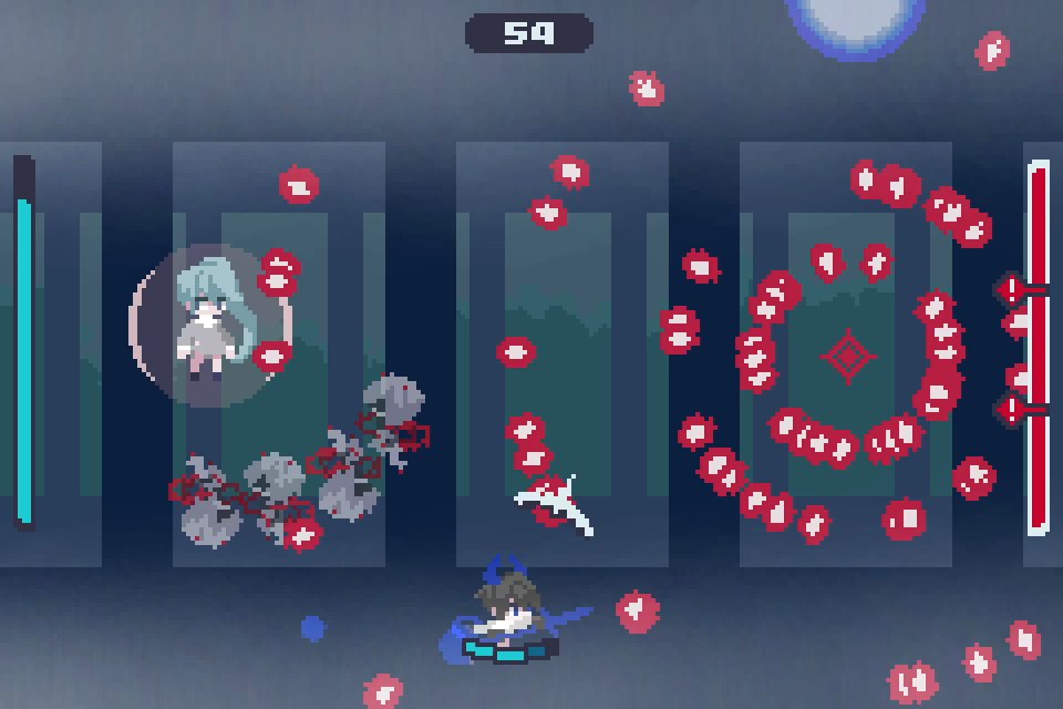 #東京ゲームダンジョン3 は欠席ですがSteamページは用意しました。
敵弾を利用して敵を打ち倒すシューティング(?) #ラピスの弾丸 近いうちに発売予定です。
Steamページ▶store.steampowered.com/app/2462390/_/