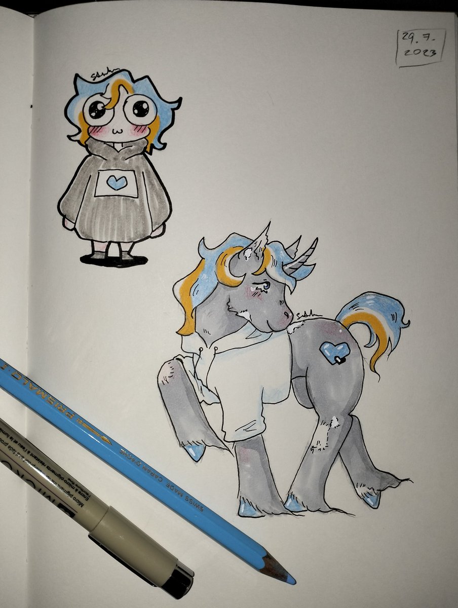 Little drawing of my beloved friend <a href="/snowflake_pone/">❄️Snowflake_pone❄️</a> :3