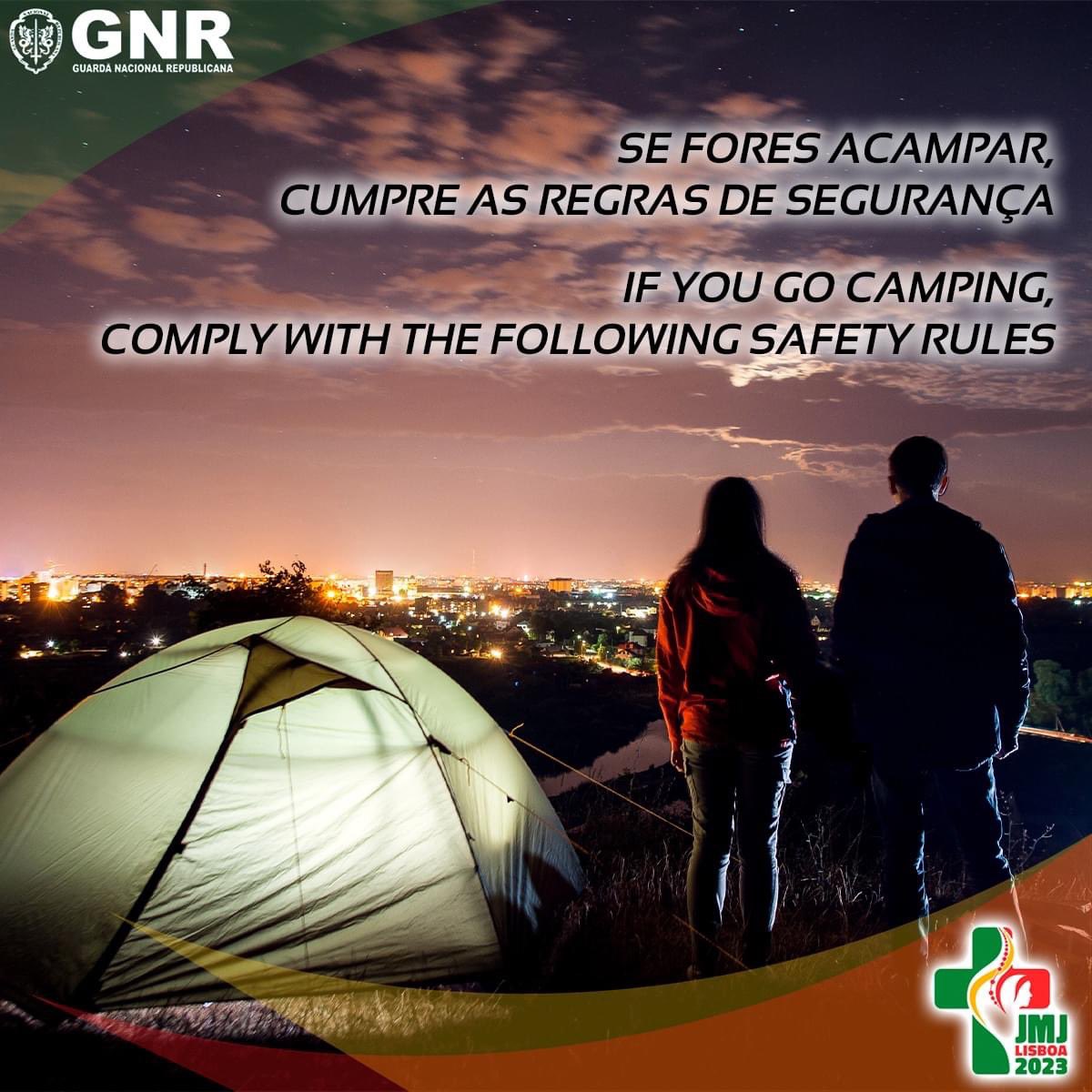 GNRepublicana's tweet photo. 🇵🇹
Se fores acampar, cumpre as regras de segurança: https://t.co/RlPGuvvjDE
#JornadaMundialdaJuventude #JornadaMundialdaJuventude2023 #Jornada #JMJ23 #JMJ #JMJLisboa #Lisboa2023 #FestivaldaJuventude #FestivaldaJuventude2023 #campismo #RiscodeIncendio #Incendios #PortugalChama https://t.co/ABvgoZUd16