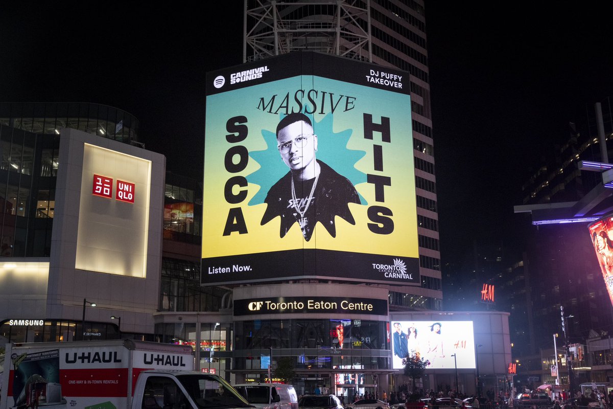 DEEJAYPUFFY's tweet photo. Ya boy is on a BILLBOARD! 🤯 Bringing you the Sounds of Carnival 2023 with @SpotifyCanada 🤩 Listen to the Massive Soca Hits curated by yours truly 🇧🇧 only on Spotify. Click here to listen: https://t.co/Is7Wzddpnd 🔥🚨 https://t.co/s6phMFqNcb
