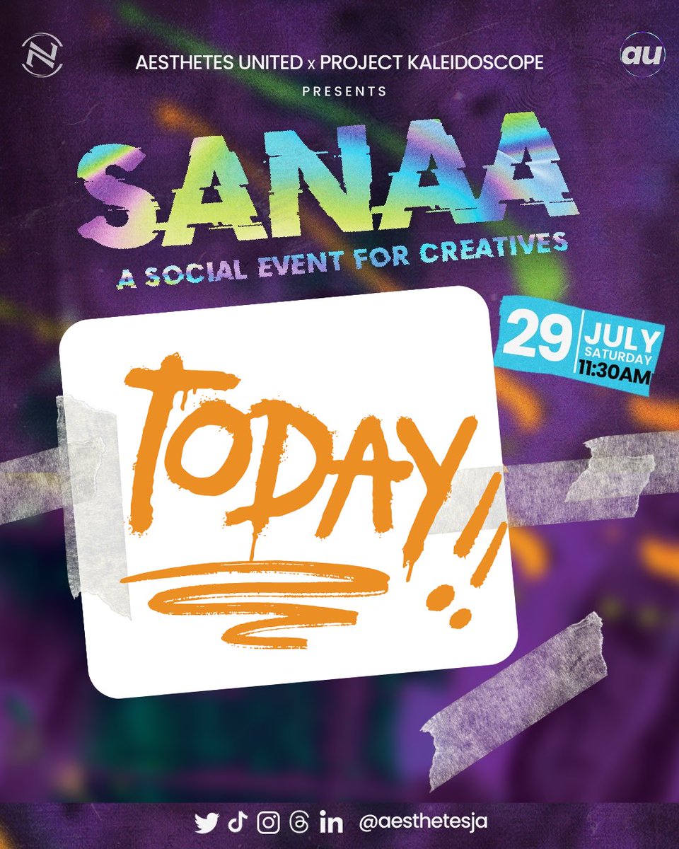 projectclever's tweet photo. TODAY! TODAY! TODAY! 🤩

#SANAA is finally here! 🎨🙈
We can’t wait to see you all at our creative networking event, TODAY! 

Check your emails for details on our secret 🤫 📍 

#AU #AesthetesUnited https://t.co/7zrElVLGRY