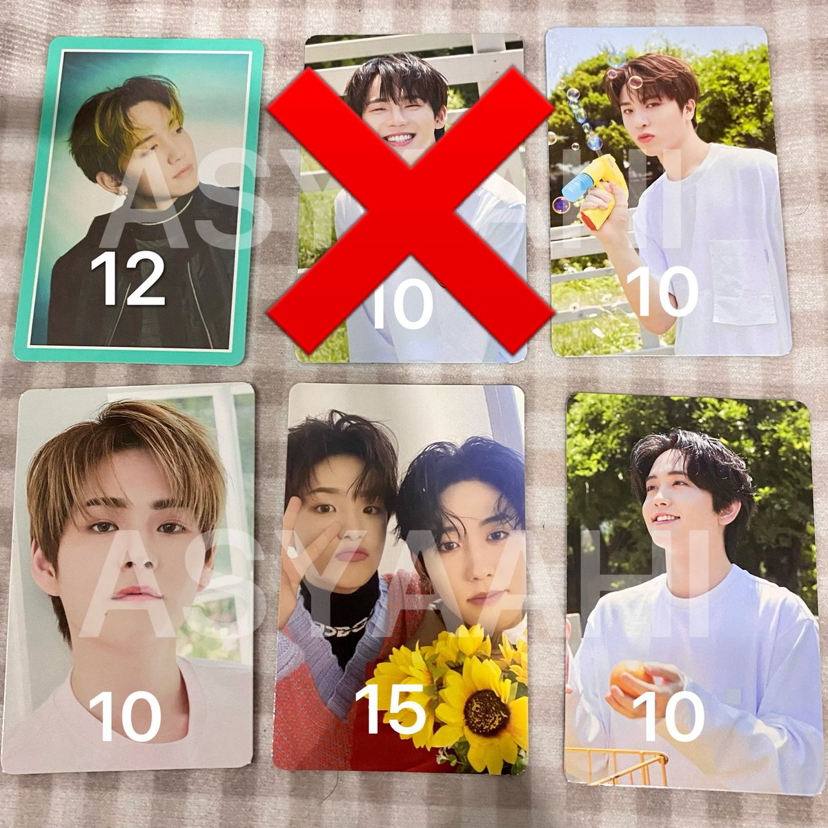 ASYAAHI's tweet photo. WTS TREASURE PC 
harga semua exclude postage tauu so add on rm8 for wm and rm13 for em 
tag 🏷️: #pasartreasure mashiho junghwan yoshi treasure pc photocard https://t.co/XWrwUTWabH
