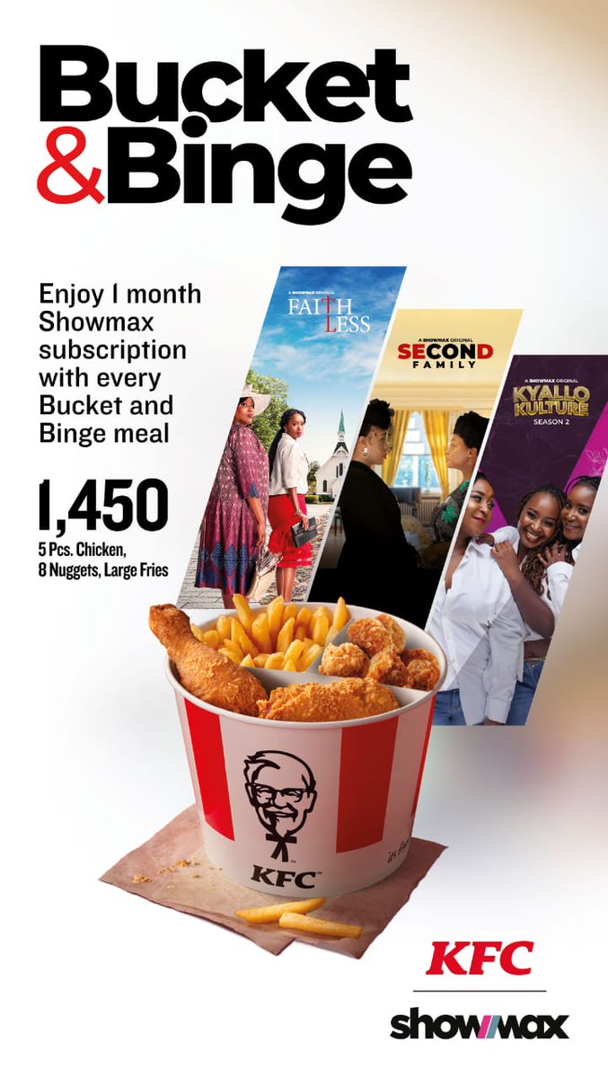 YoursOnly3_'s tweet photo. Double the pleasure, double the fun! Join the #BucketandBinge craze and relish in KFC's delicious chicken while indulging in Showmax's captivating series
#KFCnaShowmaxCollabo https://t.co/lh978VjRdq