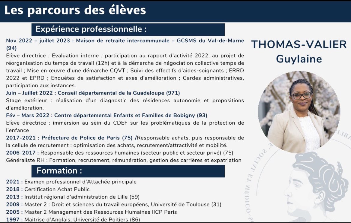 [Affectations]

📢 Les élèves D3s de la promotion Suzanne Noël prendront leurs fonctions le 1er janvier 2024! 

⚠️ Remontez vos postes au CNG avant le 4 août ! 

➡️ Retrouvez l’ensemble des profils dans notre plaquette : lnkd.in/eJDZurb5
<a href="/EHESP/">EHESP</a>