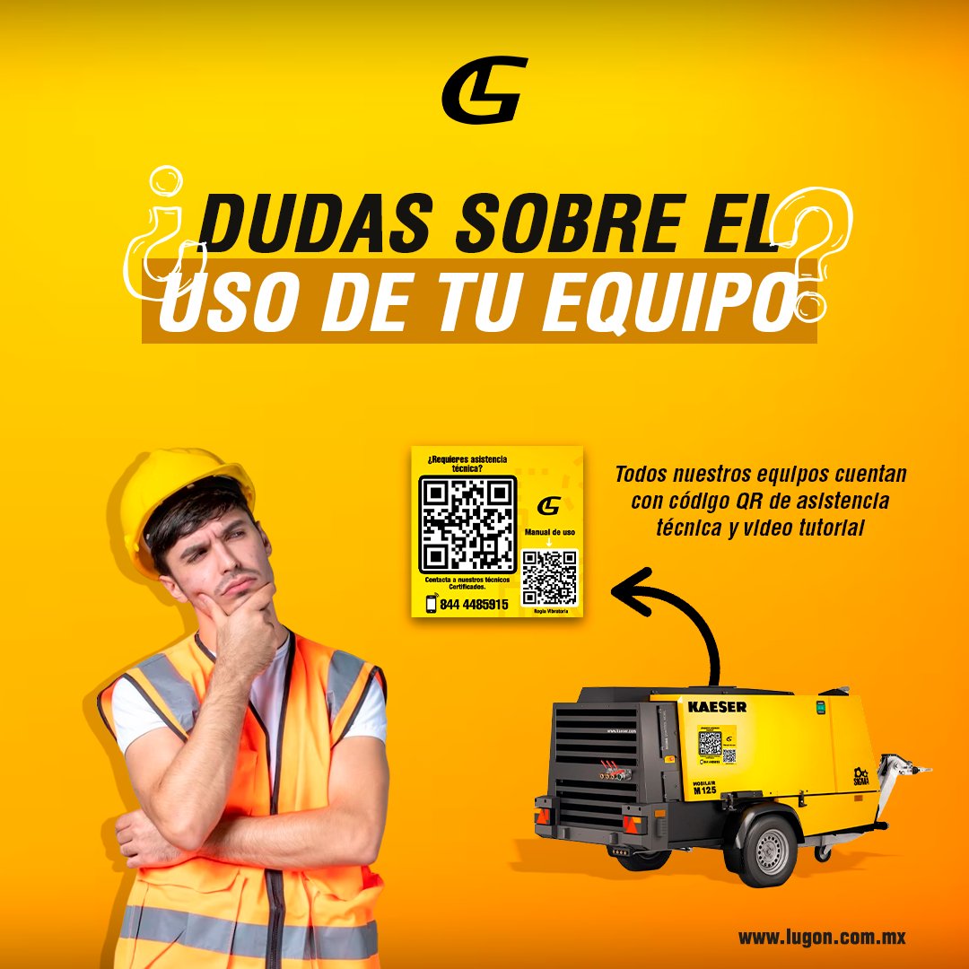 LugonMaquinaria's tweet photo. Si tienes alguna duda, no la pienses!! 🤔 Nuestros equipos cuentan con una calca en la cual podrás encontrar un código QR , escaneálo 📱 y te dirigirá a nuesto video tutorial de uso 👀  
Cotiza ahora tus equipos en https://t.co/80a2Ocaiek https://t.co/pwQ93IioDA