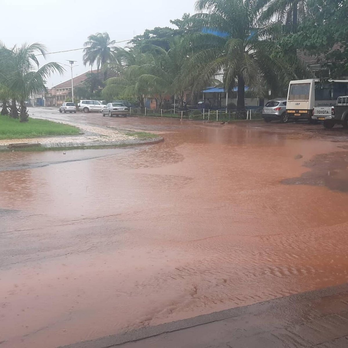 ethesun's tweet photo. Estamos em plena época de chuva na Guiné. Gosto da chuva e ainda mais dos seus benefícios. Só não gosto quando atrapalha os meus jogos de basquetebol ao sábado. Precisamos de pavilhões com boas condições para a prática desportiva, pois a época da chuva é de 3 meses. 🌧️🏀😅 https://t.co/0ZwQWMAnQW