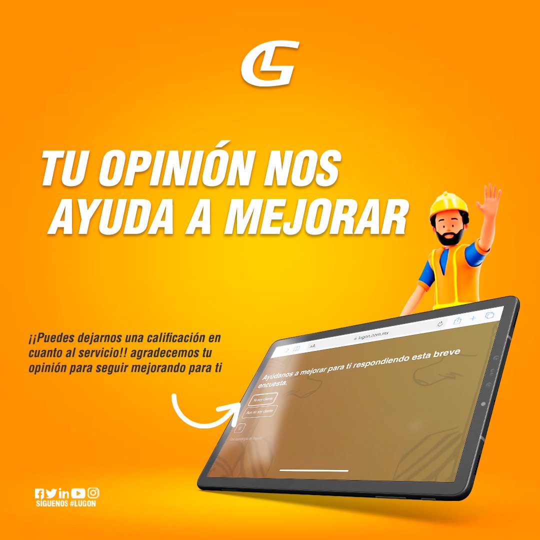 LugonMty's tweet photo. 🗣️ Tu opinión nos ayuda a mejorar ✔️ Recuerda que al realizar tus rentas puedes dejarnos una calificación en cuanto al servicio 📱, agradecemos tu opinión para seguir mejorando para ti 🤗 https://t.co/GUD7yOxg8C