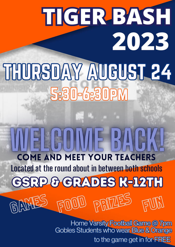 2023 Tiger Bash | August 24th | 5:30-6:30 PM gobles.org/article/118355…
