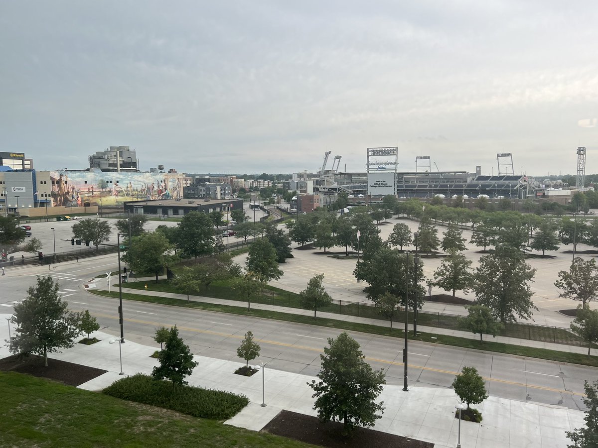 Hotel view this AM. Gotta get to that stadium next summer.  #BucketList